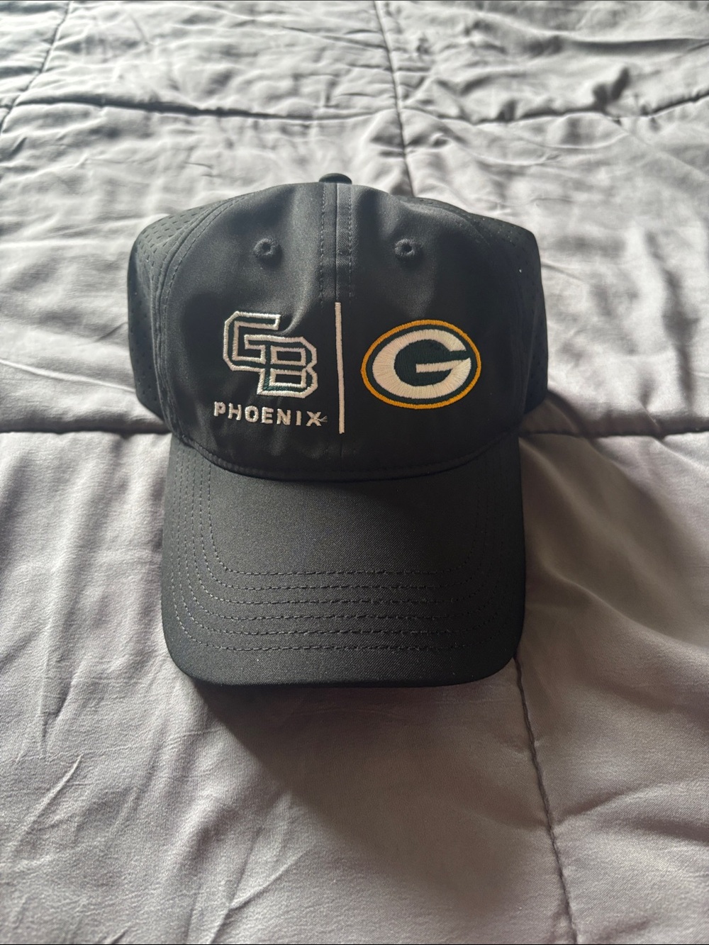 Port Authority Black Cap with White and Gold Logos